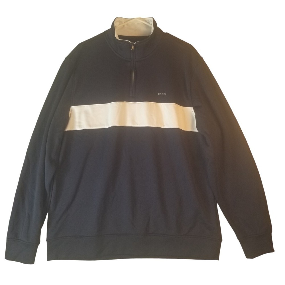 Izod Perform X Golf 1/4 Zip Pullover Jacket Men's Size XL Blue white